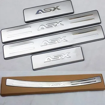 Araba Styling İçin ASX 2013-2018 araba paslanmaz çelik sürtme plakası / Kapı Eşik Kapı Eşik Arka Tampon Koruyucu Eşik