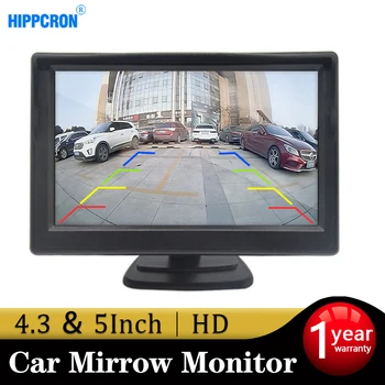 Araba Dikiz Monitör TFT LCD 5.0/4.3 İnç 2 Yönlü Video Girişi HD Dijital Renkli Park Ters Kamera Desteği DVD