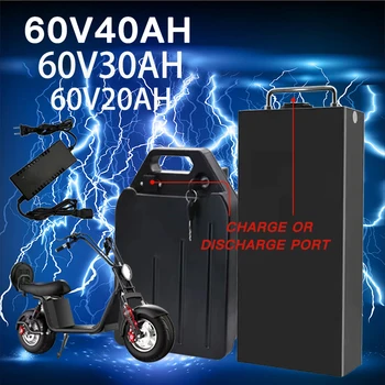 Orijinal 60V 20Ah 30Ah 40Ah Elektrikli motosiklet Su Geçirmez Lityum Pil 18650 hücre için 300W - 1800W Citycoco elektrikli scooter