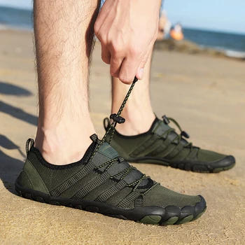 Unisex Örgü Hızlı Kuru Aqua Ayakkabı Erkekler Nefes Yukarı Su Ayakkabı Kadın Plaj yürüyüş botları kaymaz Açık Yüzme ayakkabıları