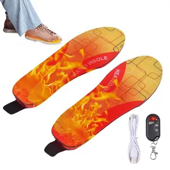 Şarj edilebilir ısıtmalı astarı kablosuz ayarlanabilir sıcaklık ayak ısıtıcı elektrikli ısıtmalı ayakkabı tabanlık erkekler ve kadınlar için açık