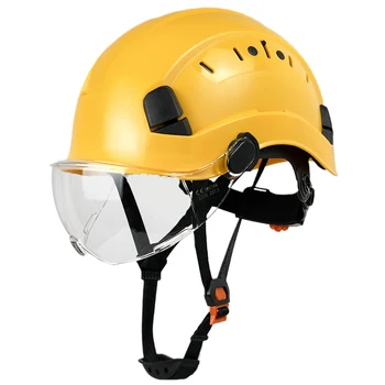 Inşaat Güvenlik vizörlü kask Mühendis Gözlük ABS Sert Şapka Bacalı Endüstriyel İş Kap Kafa Koruma CE EN397
