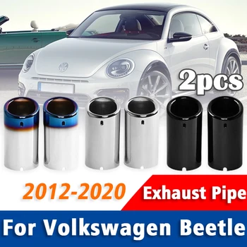 2 Adet Paslanmaz Çelik Egzoz borusu Susturucu Egzoz Borusu Susturucu İpucu Arka Kuyruk Boğaz Volkswagen VW Beetle 2012 -2018 2019 2020
