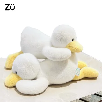 ZU 1 pc Kawaii Beyaz Bebek Ördek peluş oyuncak Yalan Uyku Çiftlik Hayvan Ördek Yavrusu Dolması Bebek Yumuşak Güzel Hediye için Kız erkek