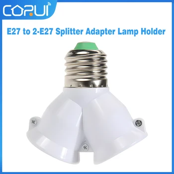 CoRuı Vida E27 LED taban ışık lamba ampulü Soket E27 to 2-E27 Splitter adaptörü lamba tutucu E27 soket ampul tutucu