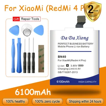 Yüksek Kapasiteli 6100mAh BN40 Pil İçin Xiaomi Redmi 4 Pro İçin 3G RAM 32G ROM Edition Yedek Bateria + Ücretsiz Araçlar