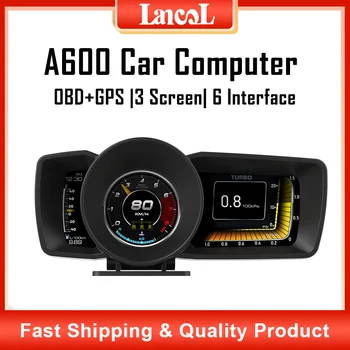 A600 Head Up Ekran Otomatik Ölçer HUD GPS + OBD Sistemi Araba Bilgisayar Hız Göstergesi lcd ekran Araba Elektronik Aksesuarları