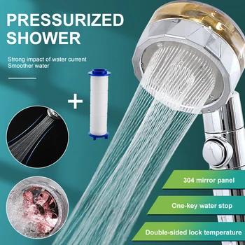 Yüksek basınçlı su tasarruflu duş başlığı 360 derece Dönen yağmur biçimli duş Kafa El Basınçlı masajlı duş Kafa Turbo Duş