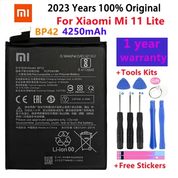 100 % Orijinal BP42 Pil İçin Xiaomi Mi 11 Lite BP42 Orijinal Yedek Telefon Pil Piller Bateria 4250mAh Araçları İle