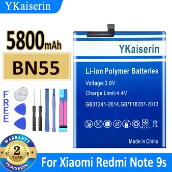 YKaiserin Pil BN55 Xiaomi Redmi için Not 9 s 9 S Note9s / not 9 5G 10X 4G / Not 9 4G Pil + Parça NO