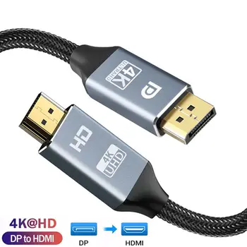 TV Projektör Erkek Dönüştürücü Kablosu Altın Kaplama DisplayPort HDMI Uyumlu 4K 60Hz DP HDMI kablosu Adaptörü