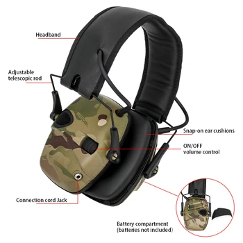 Anti-gürültü Çekim Kulaklık Elektronik Çekim Earmuffs Avcılık Taktik Kulaklık Impac İşitme Koruma Taktik Earmuffs