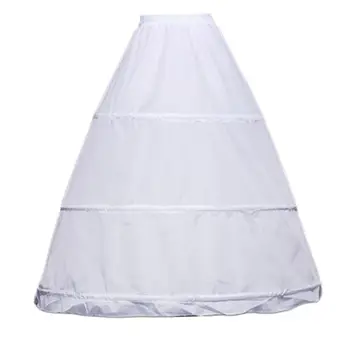 Kadınlar 3 Çemberler A-Line Petticoat Ayarlanabilir İpli Bel Düğün Gelin Elbise Kabarık Etek Tek Katmanlı Balo Jüpon Kayma