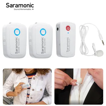 Saramonic Blink500 B1W / B2W 2.4 GHz Çift kanallı Kondenser Kablosuz Yaka Mikrofonu PC Mobil iPhone Android için Akış
