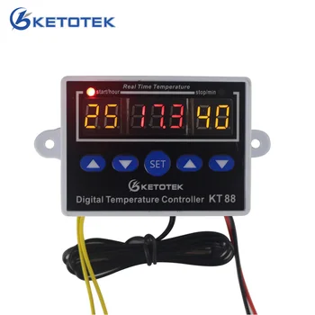 KETOTEK KT88 sıcaklık kontrol cihazı Termostat Dijital Termostat Regülatörü Sıcaklık Kontrolü inkübatör için 10A 220V 12V