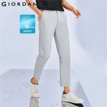 Giordano Erkek Pantolon Yüksek teknoloji Serin Orta Düşük Rise Hafif Pantolon Çok Cep Düz Renk Temel Rahat Pantolon 01122347
